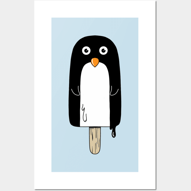 Penguin ice scream Wall Art by coffeeman